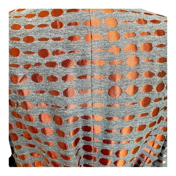 Samuel Dong Metallic Abstract Graphic Print Blazer Style Jacket in Brown Sz Sm - Picture 4 of 5